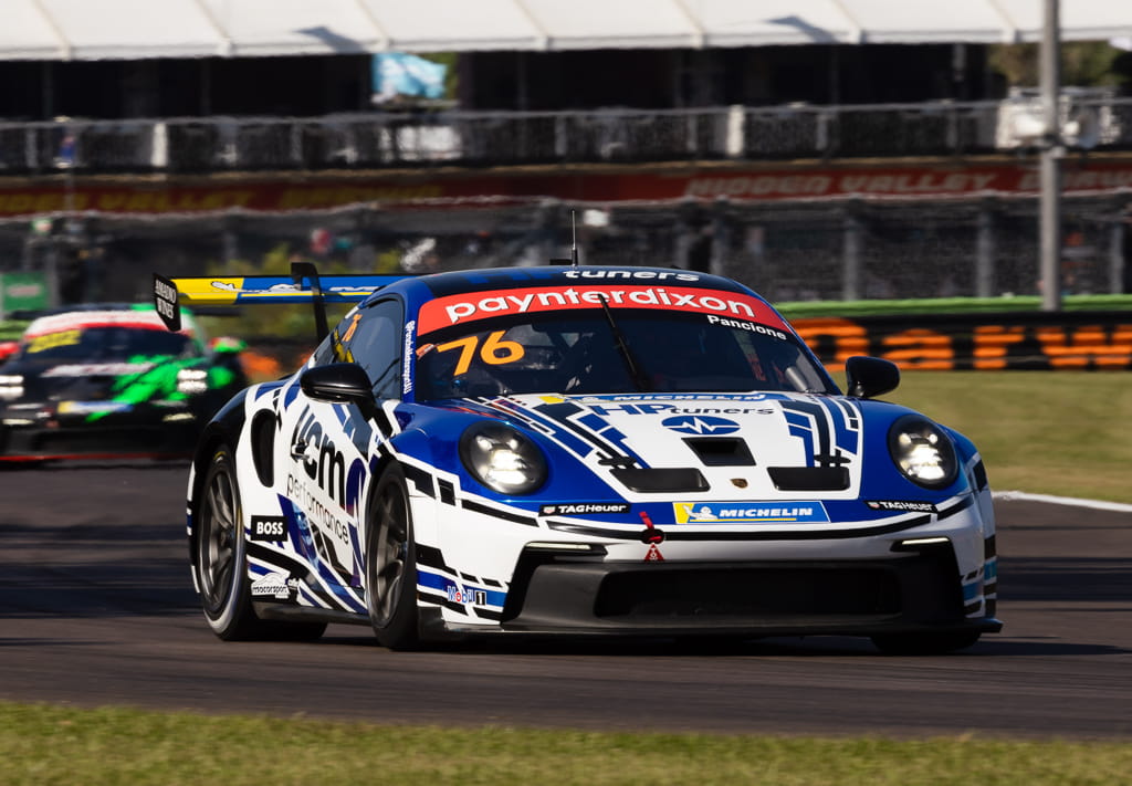Christian Pancione #76 racing at Hidden Valley Raceway 2022