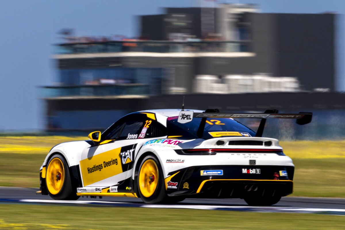 Harri Jones #12 racing at The Bend Motorsport Park 2026